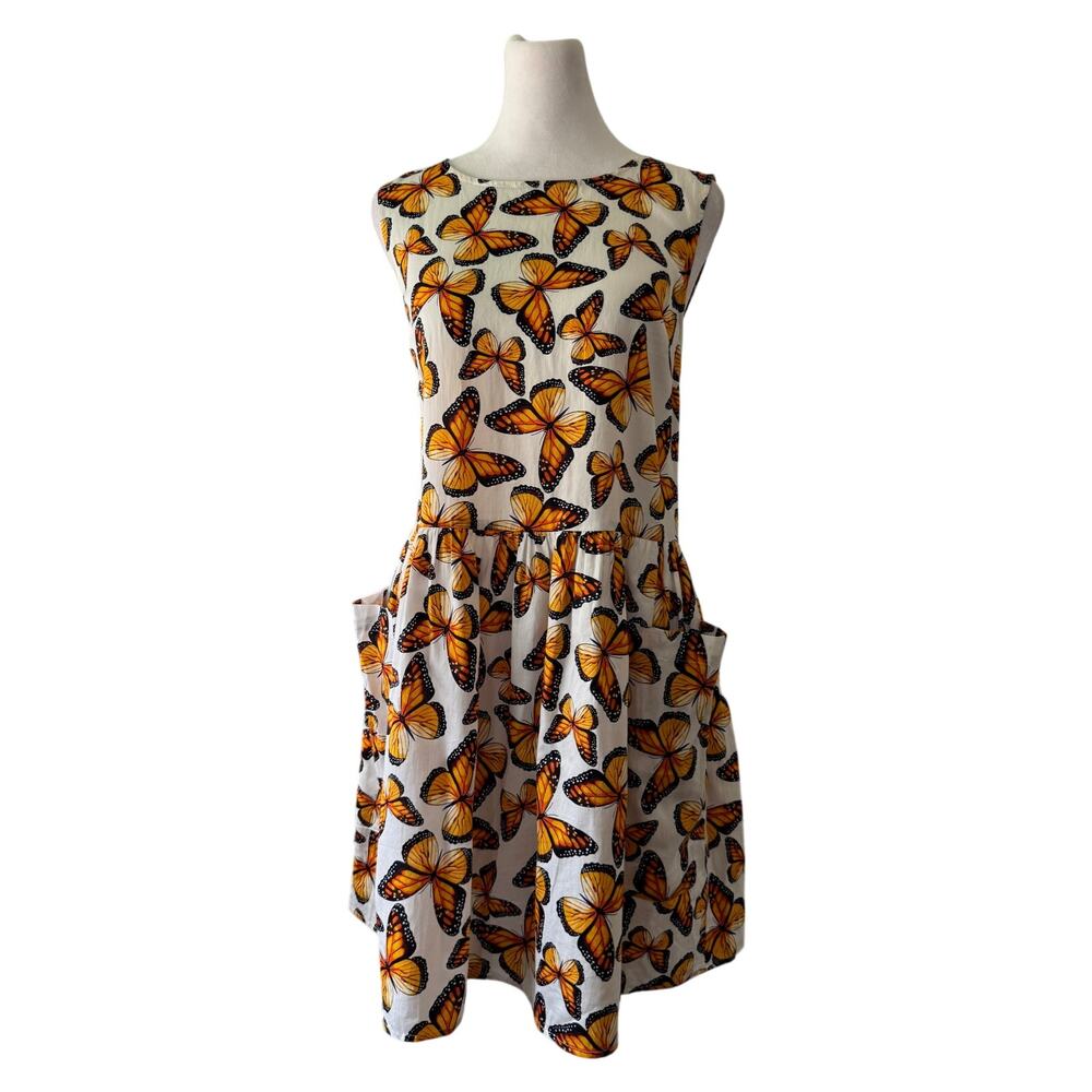 Modcloth Monarch Butterfly Print Sleeveless Mini Dress w/ Oversized Pockets
